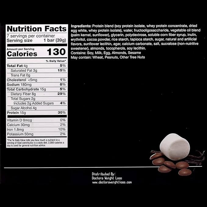 ProtiWise – Remix Vanilla-Choco High Protein 15g Bar | 7/Box | Weight Loss, Diet, Keto Friendly, Hunger Control, Meal Replacement | Gluten Free, Low Fat, Low Sugar