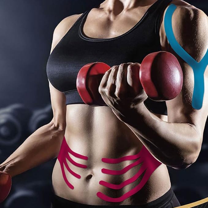 Kinesiology Tape Pro 5 Rolls, 2 Inch High Elasticity Sports Tape Therapeutic Pain Relief–Physio Tape for Muscle Recovery & Joint Support, Waterproof & Hypoallergenic & Breathable–Pink