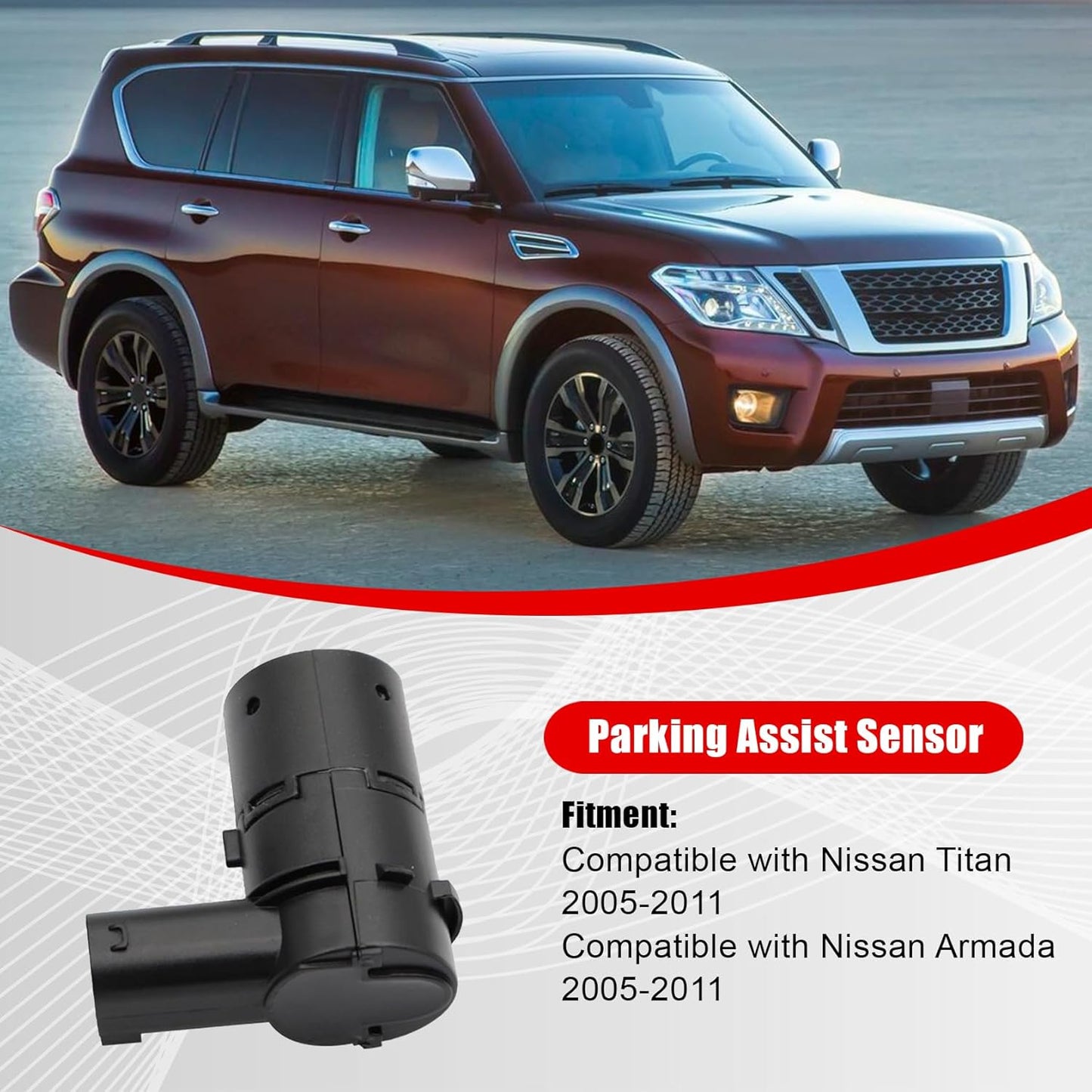 FZJDSD 4Pcs Car Bumper Reverse Parking Assist Sensor Compatible with Nissan Titan Armada 2005-2011 259947S000 259947S10A 259947S200 V38720189 Reverse Backup Parking Assist Sensor
