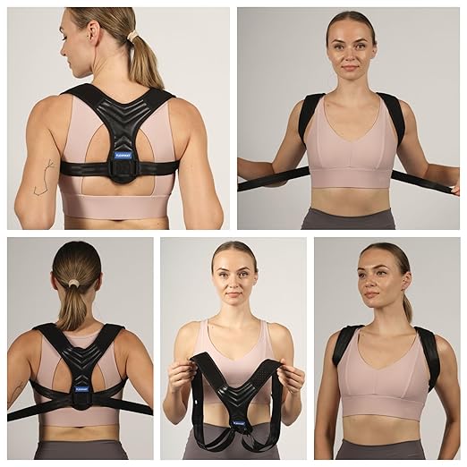 Posture Corrector Just For Women - Adjustable Back Brace - Full Spine Support & Alignment Pain Relieves Neck, Shoulder, Clavicle & Lumbar Pain Breathable & Comfortable - Sizes Medium & Large Perfect for Office, Home & Daily Use!!!