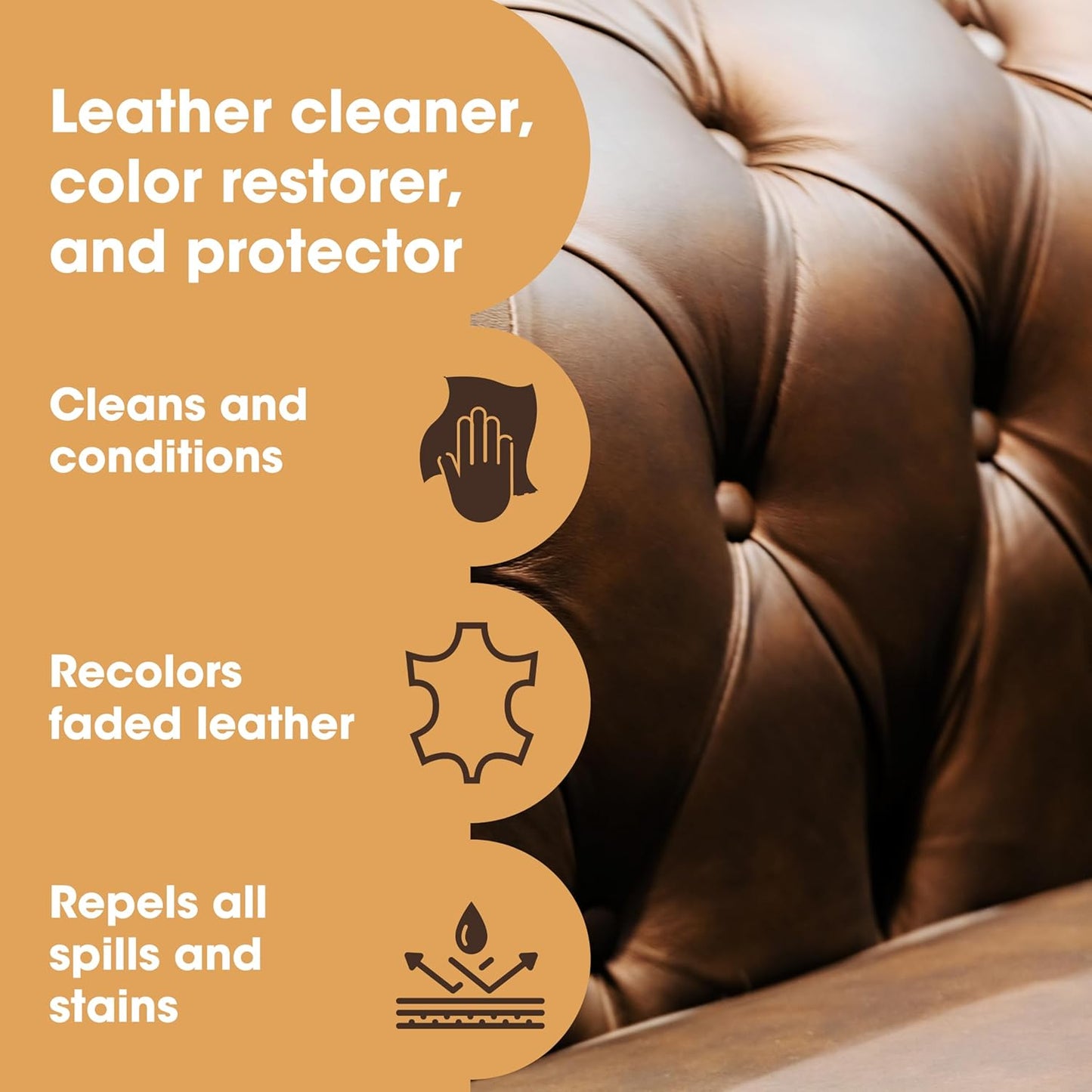 Furniture Clinic Leather Complete Restoration Kit | with Leather Recoloring Balm, Cleaner, 2-in-1 Protection Cream & Conditioner, Sponge, and Cloth | Repair Kit for Furniture (Cream)