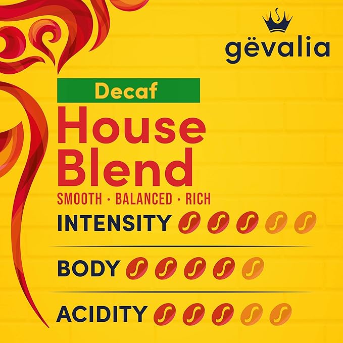 Gevalia Decaf House Blend Medium Roast Ground Coffee (12 oz Bag) (Pack of 5)