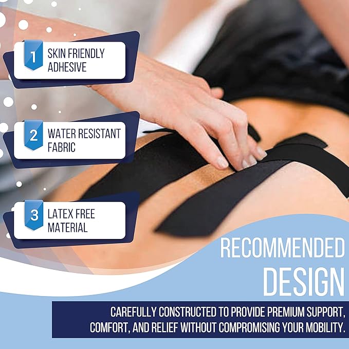 SB SOX Pro Synthetic Kinesiology Tape (Precut & Uncut Options) – Longer Lasting Performance Fabric Option to Our Original Cotton Kinesiology Tape - Also Latex Free, Water Resistant! (Nude - Precut)