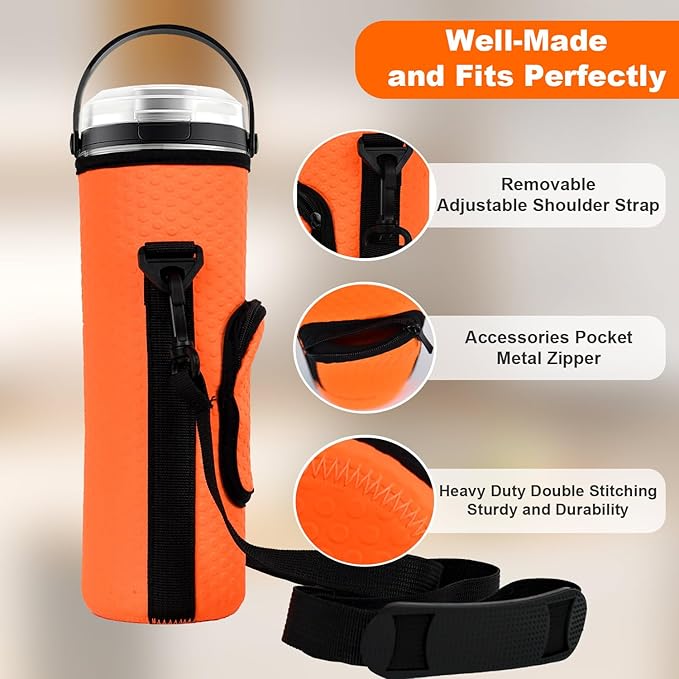 Storage Bag for Ninja Portable Blender Dust Cover Sleeve with Adjustable Shoulder for Ninja BC151NV/BC51NV/BC151BK/BC151CR/BC151EM/ BC151PR/BC151WH/BC155PS Blast Portable Blender(Orange)