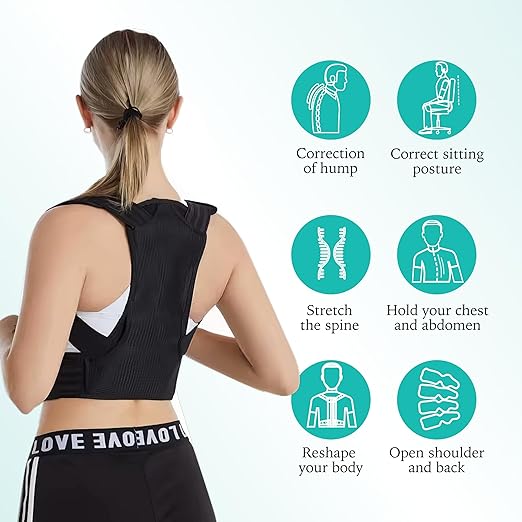 Adjustable Posture Corrector, Back Brace, Posture Trainer, Scoliosis and Hunchback Correction, Back Pain, Spine Corrector (X-Large)