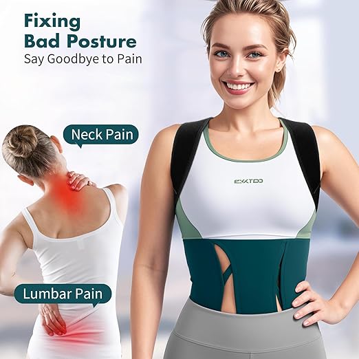 Posture Corrector for Women and Men – Adjustable Back Brace for Posture Support,Comfortable and Breathable Back Straightener for Pain Relief (Medium)