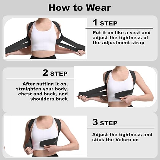 Posture Corrector for Women and Man - Posture Trainer for Neck Hump & Scoliosis Correction | Adjustable, Comfortable, and Pain-Relieving | Ideal for Desk Workers & Long-Term Wear(Medium）