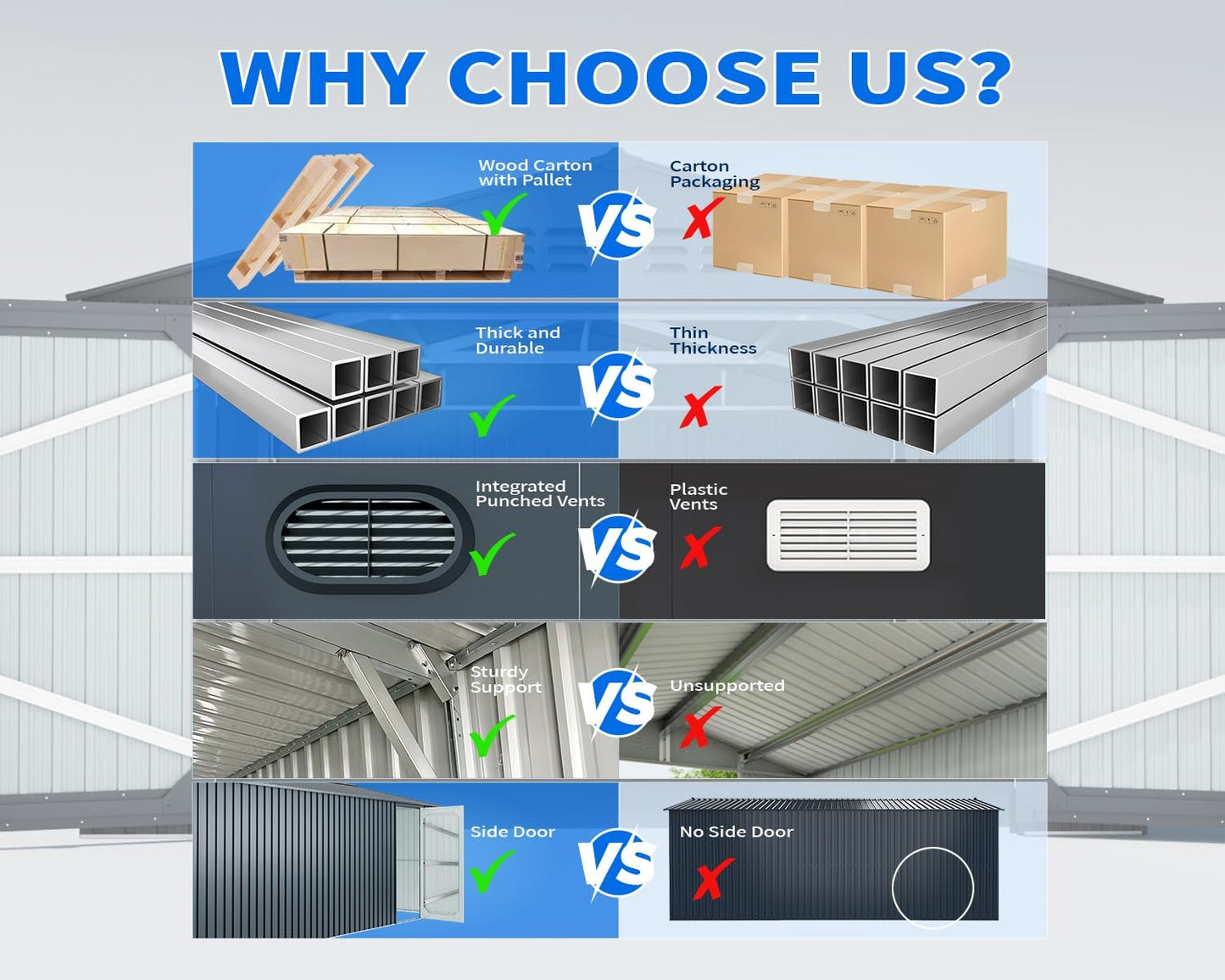 10x20 Metal Shed, Metal Garage Building with 2 Lockable Doors, Prefab Garage Shed with 4 Air Vents, Large Sheds & Outdoor Storage Clearance, Car Sheds for Truck, Tool, Lawnmower, Dark Gray