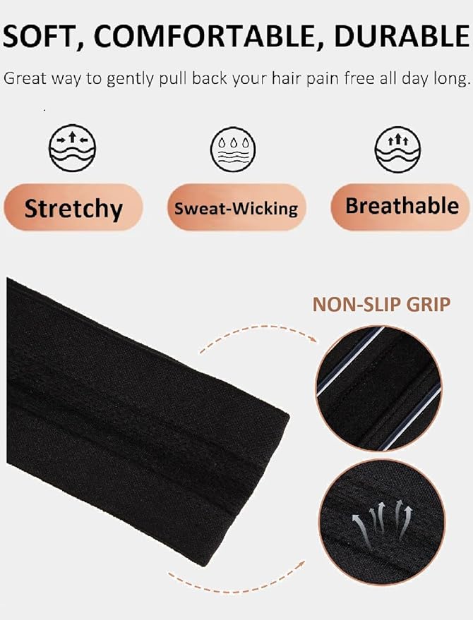 Sweat Bands Headbands for Women Non Slip Workout Sweatbands for Women Hair
