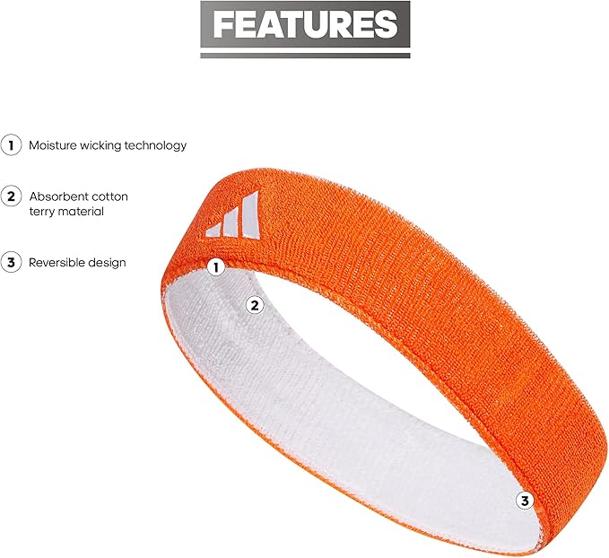 Adidas Unisex-Adult Interval Reversible Elastic Sweat Headband for Men and Women