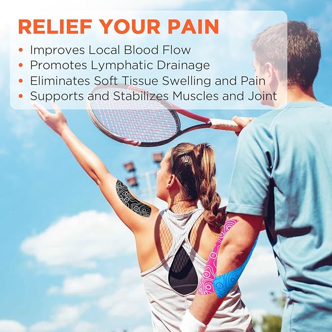 OK TAPE PRO Kinesiology Tape, 2inch x Long Roll 16ft Free Cut Tape, Elastic Athletic Tape Therapeutic Latex Free, Beige+Beige