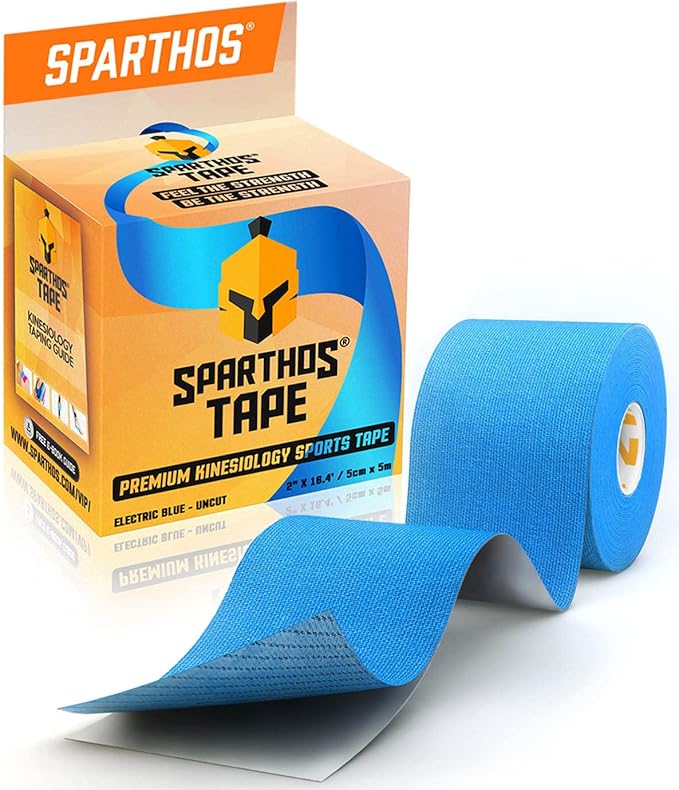 Sparthos Kinesiology Tape - Incredible Support for Athletic Sports and Recovery - Free Kinesiology Taping Guide! - Uncut 2 inch x 16.4 feet Roll