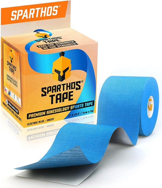 Sparthos Kinesiology Tape - Incredible Support for Athletic Sports and Recovery - Free Kinesiology Taping Guide! - Uncut 2 inch x 16.4 feet Roll