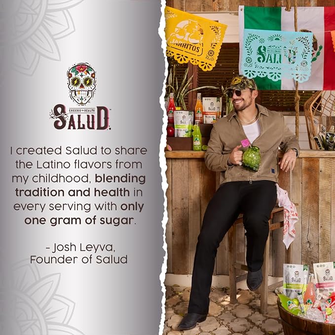 Salud x Jarritos 2-in-1 Energy Drink Powder + Focus, Lime, Organic Caffeine, B6 + B12, Theanine, Clean Energy Drink Packets, Limon Agua Fresca Mix, Non-GMO, Gluten Free, 1g of Sugar, (15 Servings)