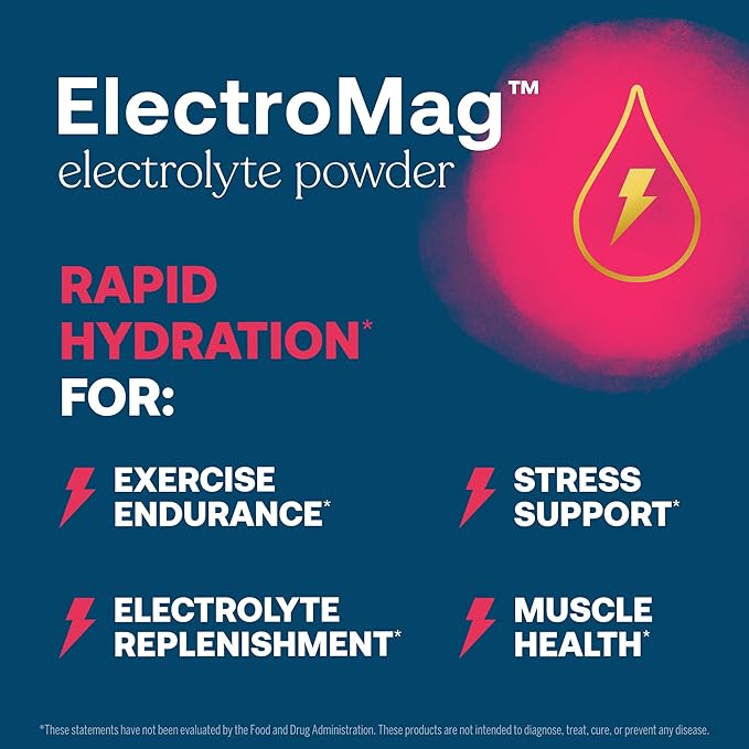 True Grace ElectroMag - 16 Stick Packs - Watermelon - Electrolyte Powder for Rapid Hydration - Sodium, Potassium, Magnesium & Cordyceps - Zero Sugar & Carbs - Non-GMO - 16 Total Servings