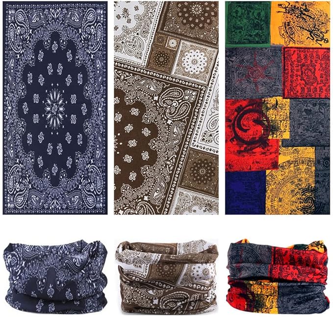 Neck Gaiter Headband Headwear Head Wrap Face Mask Magic Scarf Bandana for Men and Women
