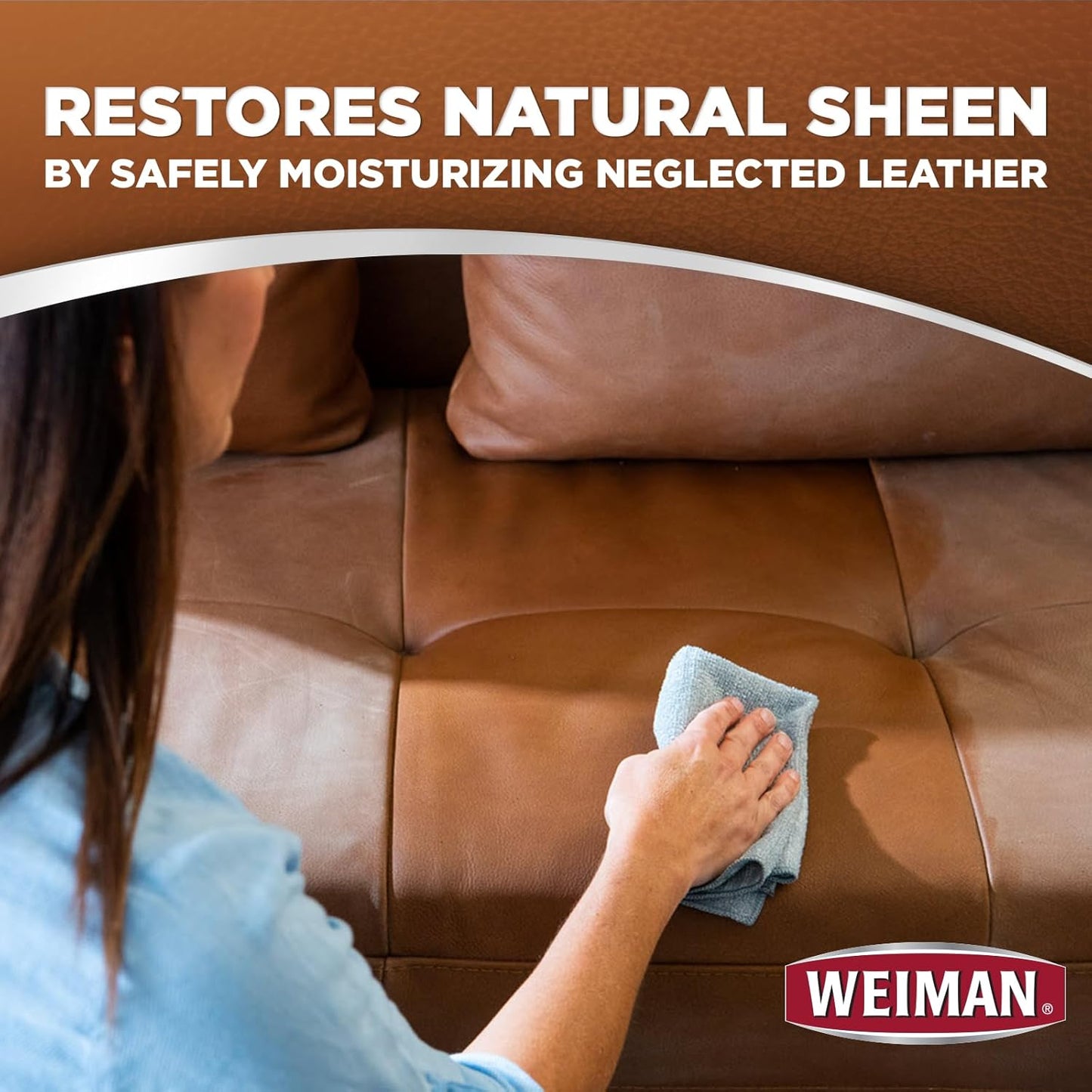 Weiman 3 in 1 Deep Leather Cleaner & Conditioner Cream - Restores Leather Surfaces - Use on Leather Furniture, Car Seats, Shoes, Bags, Jackets, Saddles