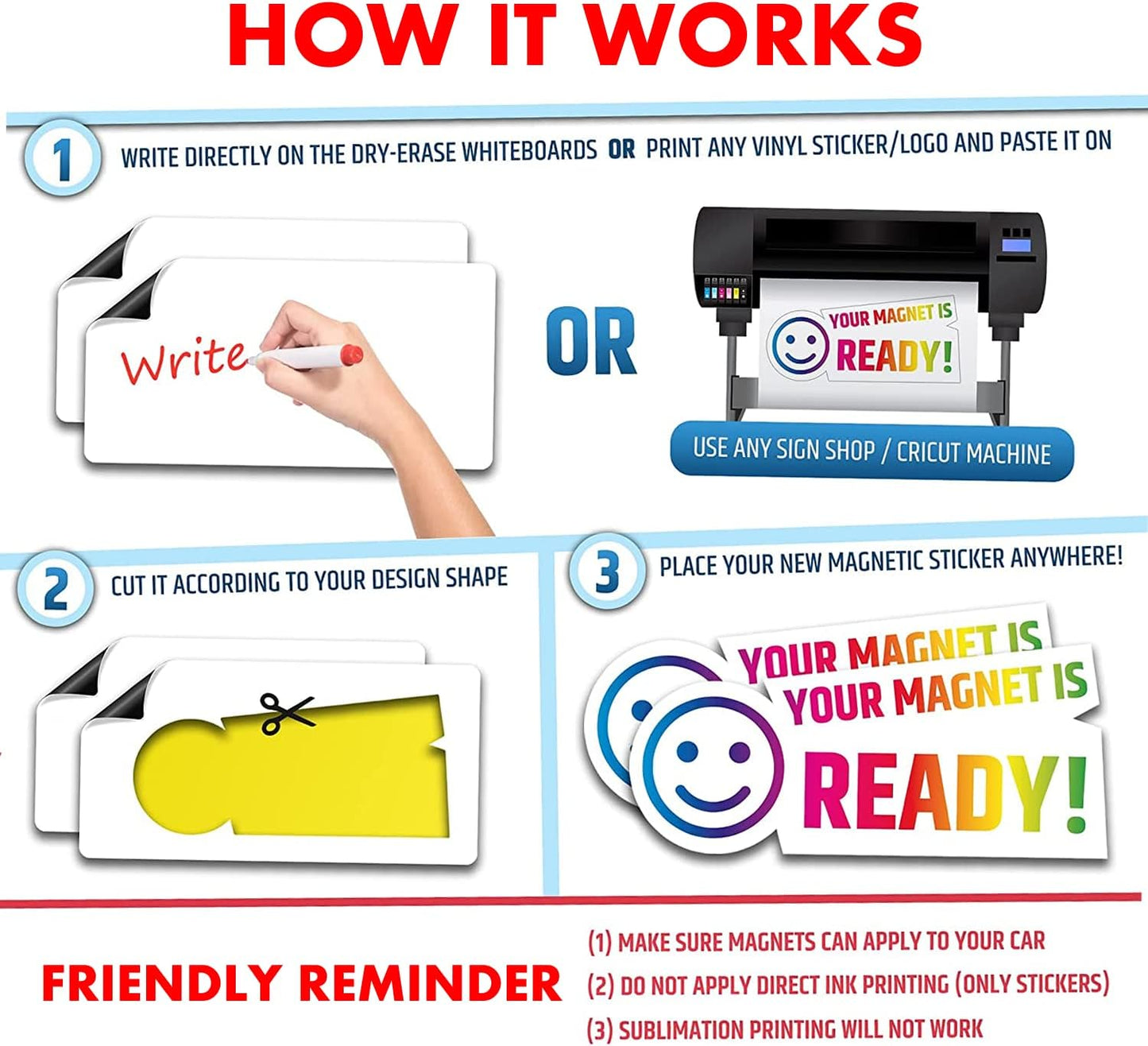 2 Pack Blank Car Door Magnet Sticker, Rounded Corners Magnetic Vehicle Sign, Perfect Magnet for Car to DIY Advertise Business and Cover Company Logo, Personalized Magnet Decal 24"x12" Black