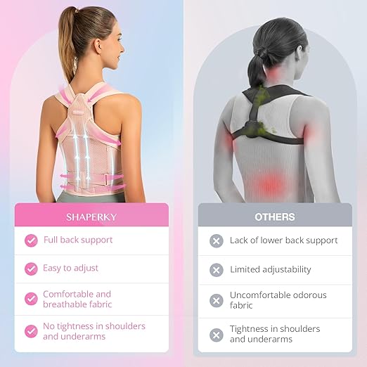Posture Corrector for Women for Support: Back Brace for Full Back Support - Adjustable Shoulder Straightener for Women and Men (Large)