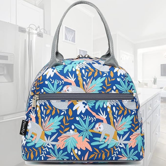 FlowFly Insulated Lunch Cooler Bag - Tote Bag Organizer for Women/Men, Sloth