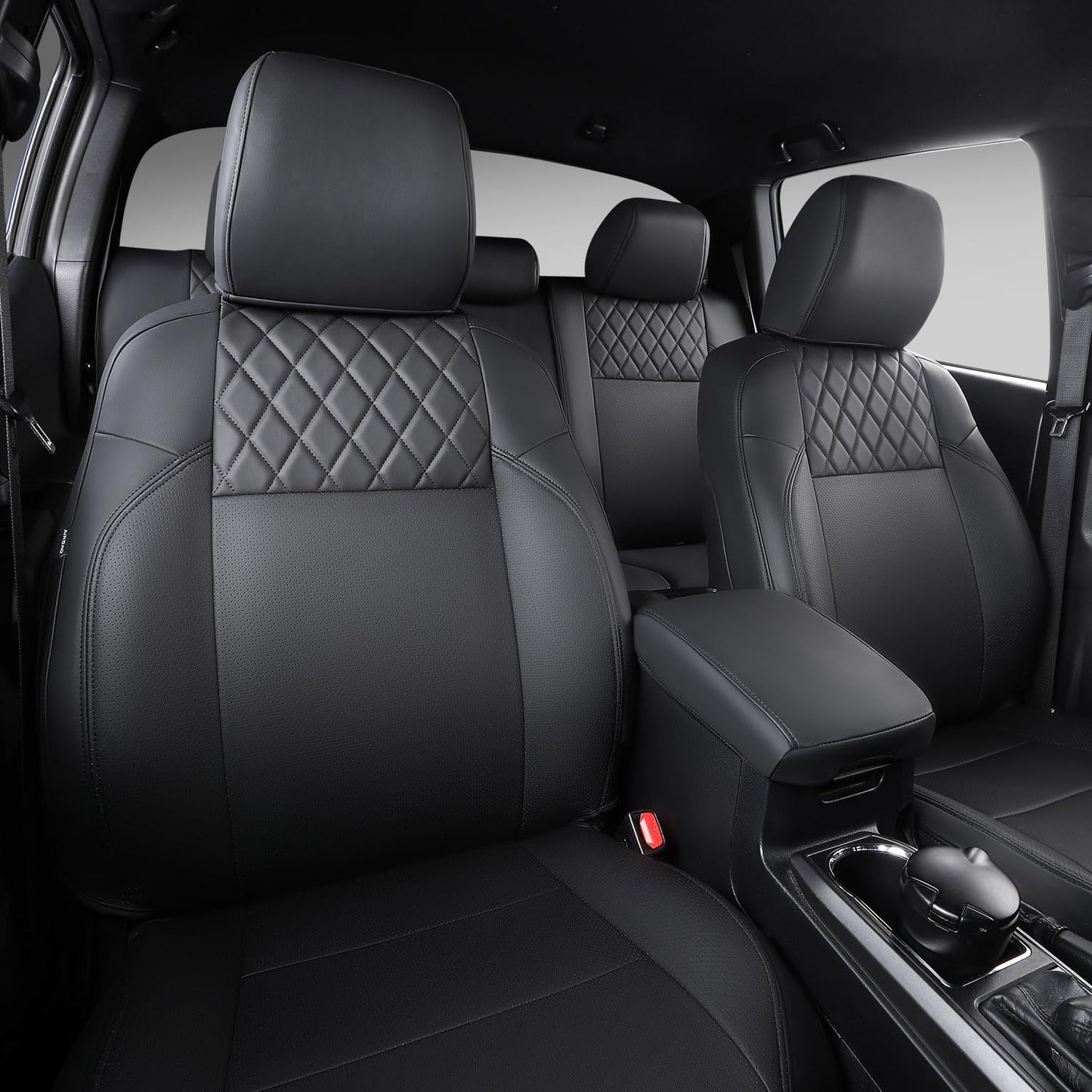 PTYYDS Seat Covers Compatible with 2016-2023 Toyota Tacoma Seat Covers SR5 TRD Off Road Limited PU Leather Car Full Set Protector Replacement for 2016-2023 Toyota Tacoma Accessories