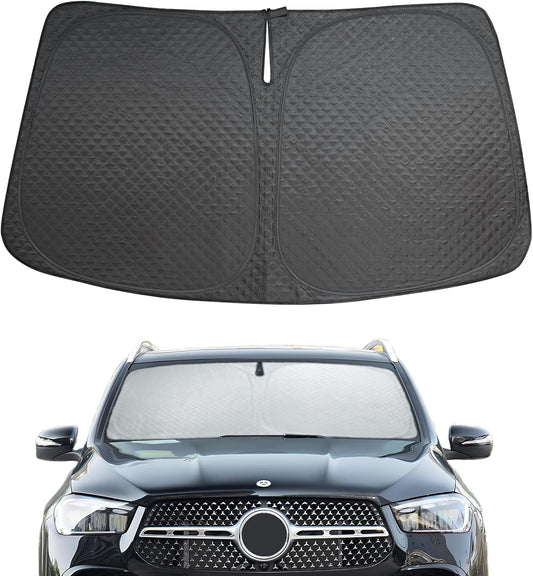 Car Windshield Sun Shade 5 Layers Thick for Mercedes-Benz GLE SUV 2020-202 2025 - Front Window Sunshade Sun Visor Accessories - Protector for GLE300 GLE350 GLE450 Vehicle Reflect UV Sun and Heat