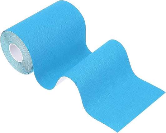 PATIKIL 5.5 Yard x 4 inch Kinesiology Tape, 1 Roll Adhesive Cotton Sports Muscle Support Tapes Waterproof Elastic Tape for Knee Ankle Wrist Shoulder, Light Blue