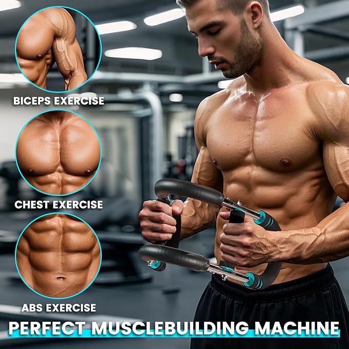 Twister Arm Trainer, Adjustable Arm & Chest Trainer for Men, Portable Twister Exerciser with Resistance Bands - Home Gym Equipment, Strength Training Tool for Upper Body Workout