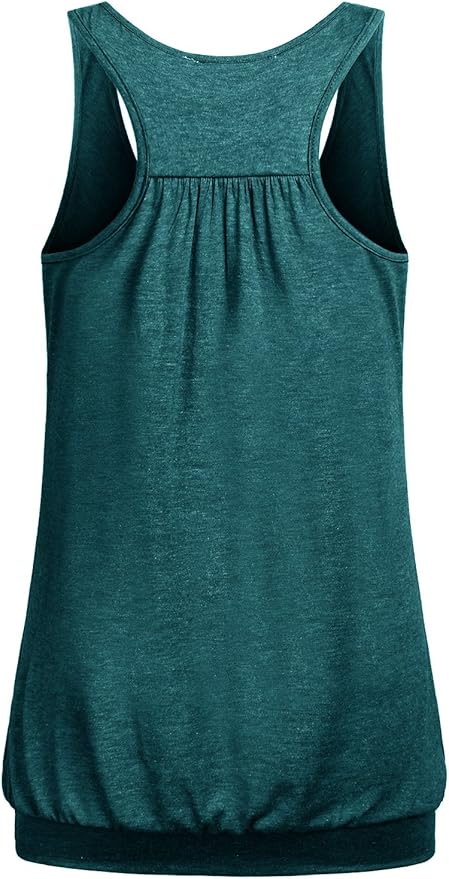 Miusey Womens Sleeveless Round Neck Loose Fit Racerback Yoga Tank Top