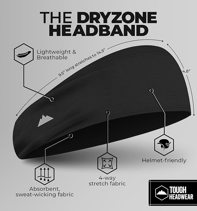 Mens Sweat Bands - Sport Headbands for Men - Workout Headbands for Women - Running Headband -Tennis Athletic Sweatband