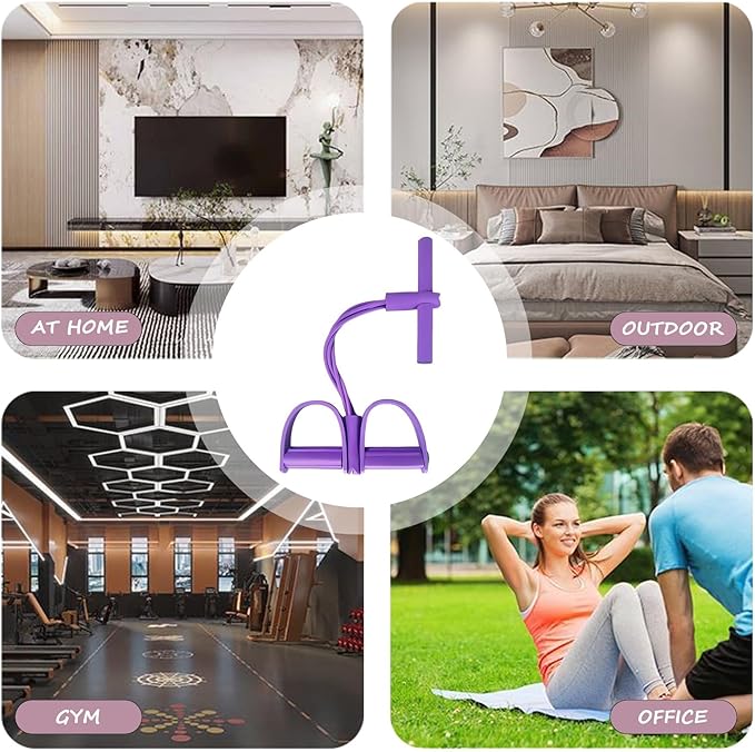2025 Upgrade Multifunction Tension Rope or Exercise Sit Up Exercise Equipment,Pedal Ankle Puller,Bands-6 Tube Pedal Ankle Puller for Women Men