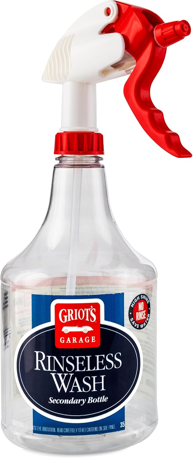 Griot's Garage Rinseless Wash Secondary Bottle with Sprayer, Durable, OSHA-Compliant, Features a Built-In Measuring Scale, 10489