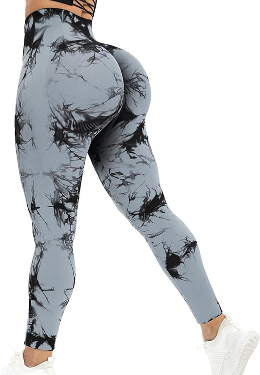 DIBAOLONG Womens High Waist Yoga Pants Cutout Ripped Tummy Control Workout Running Yoga Skinny Leggings