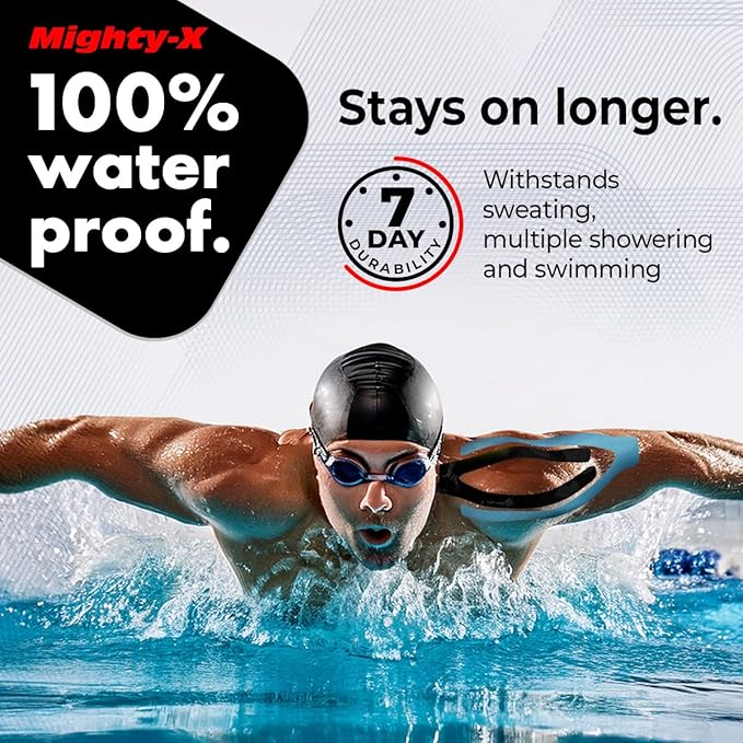 Waterproof Kinesiology Tape - [3 Rolls] - Kinetic Tape - Joints Support & Muscle Pain Relief - 16.4 ft Uncut Knee Tape + 50 Videos - Muscle Tape - Easy to Apply Shoulder Tape