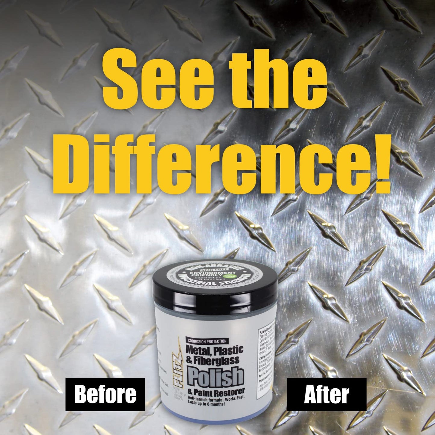 Flitz Car Buffing Kit (Basic) - USA-Made Car Care Kits for Vehicles - Includes 1lb Polish, 5" Buff Ball & 4 Microfiber Cleaning Cloths - Car Polishers and Buffers Kit to Remove Rust, Oxidation, & More