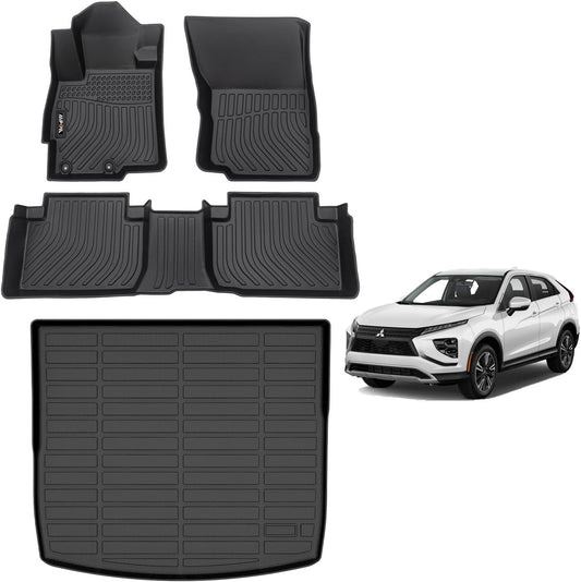 AIPOIL® Floor Mats & Cargo Liner Set for 2022-2024 2025 Mitsubishi Eclipse Cross All Weather Protection TPE Anti-Slip Automotive Full Set Custom Car Mats Accessories -