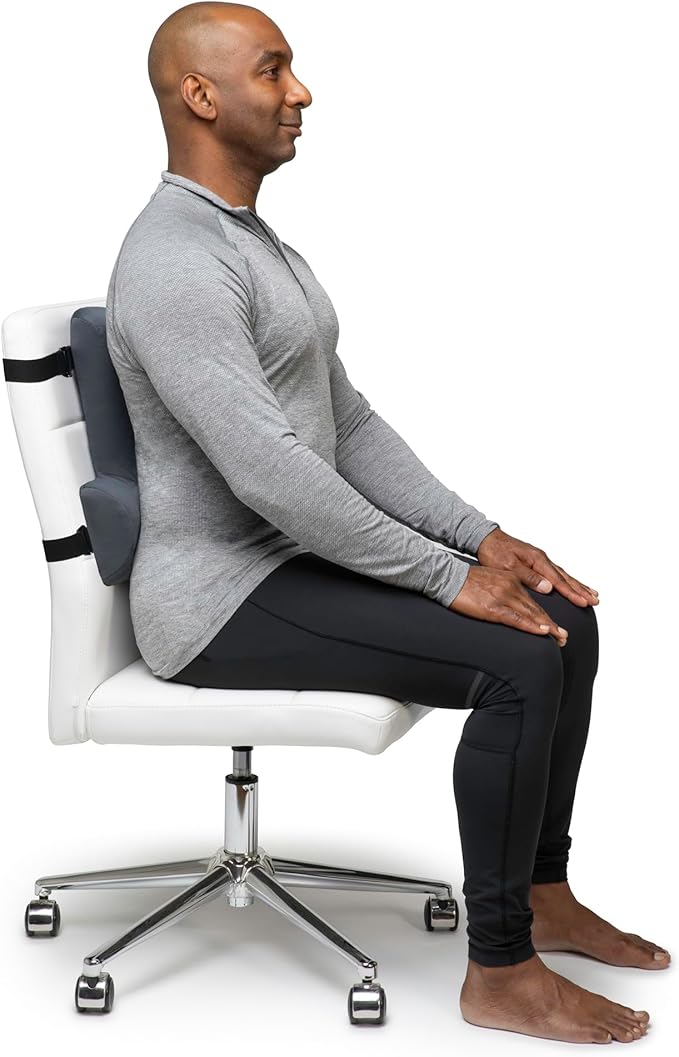OPTP Thoracic Lumbar Back Support - Full Back and Lumbar Support for Improved Sitting Posture, Upper/Lower Back Support for Chair, and Car Back Cushion for Travel