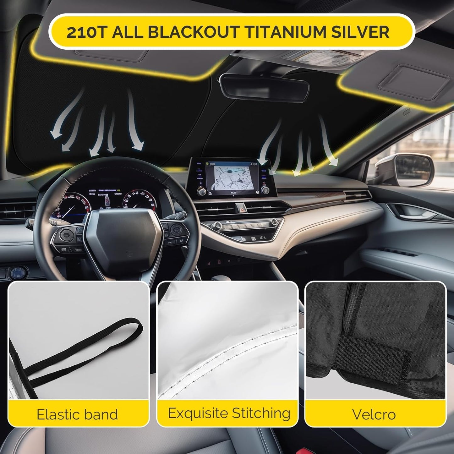 Car Windshield Sun Shade Compatible with 2019 2020 2021 2022 2023 2024 2025 Subaru Forester Accessories Sunshade Custom for Forester Crossover, Base, Premium, Sport, Limited Foldable Sun Visor