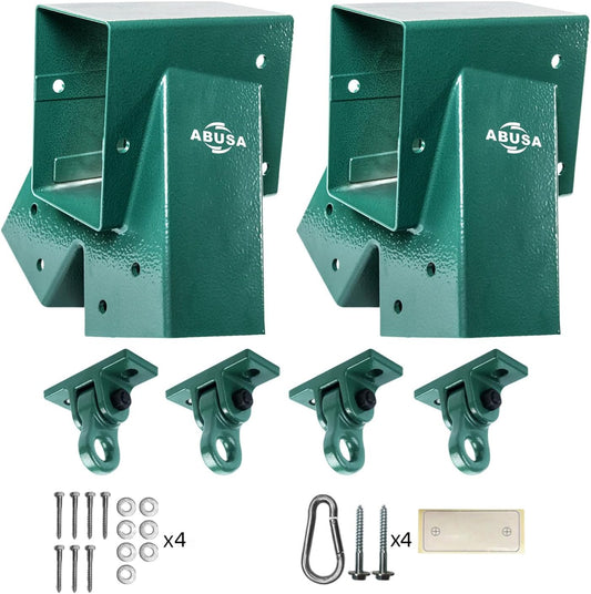 Heavy Duty Swing Sets Brackets Including 2 A-Frame Swing Set Brackets and 4 Swing Hangers for Playground Equipment Mounting Parts Hardware Included (Green)