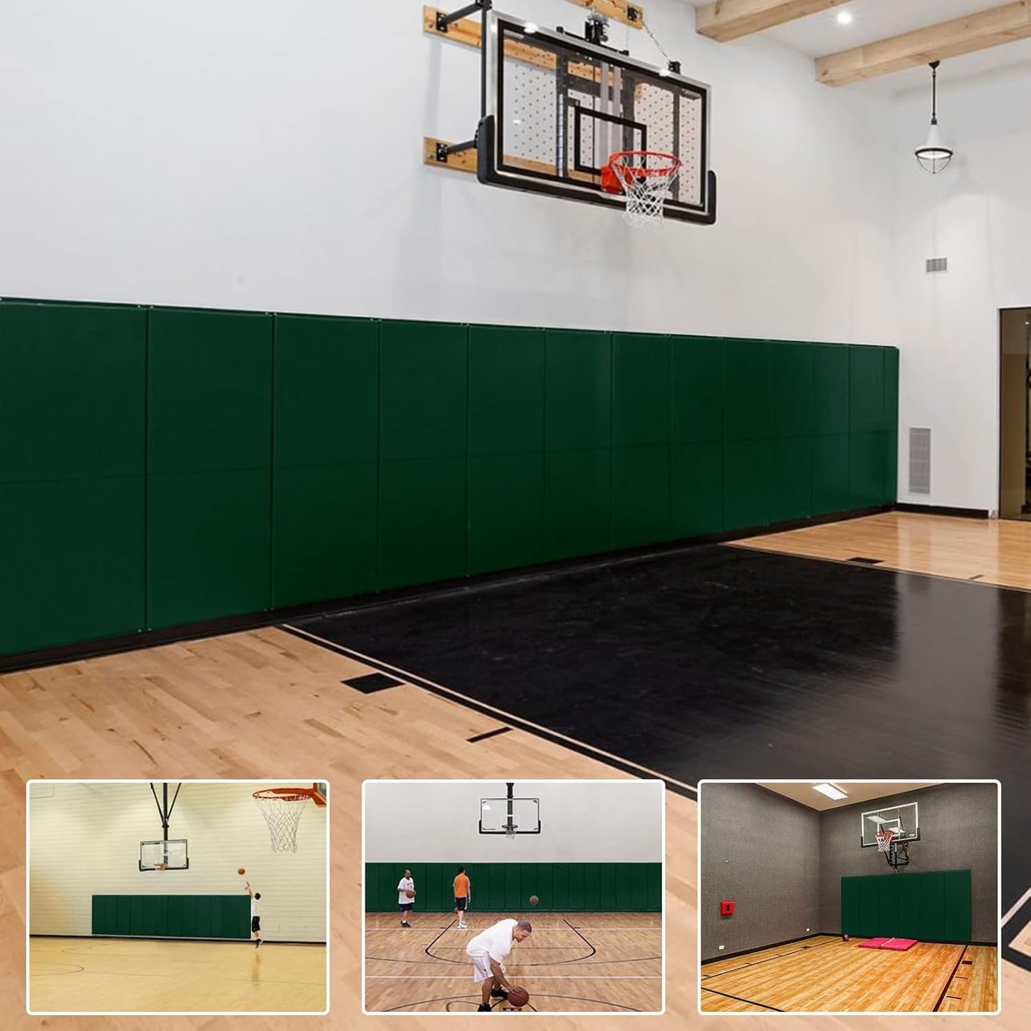 PROGOAL 2"/4" Thick Foam Protection Wall Pad，Gym Basketball-Court Protectors，Durable Waterproof Padding for Wall-Mounted Basketball Hoops(60" L x 20" W)…