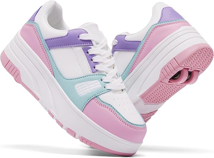 Roller Skate Shoes for Kids Girls Boys Detachable Wheeled Fashion Sneakers