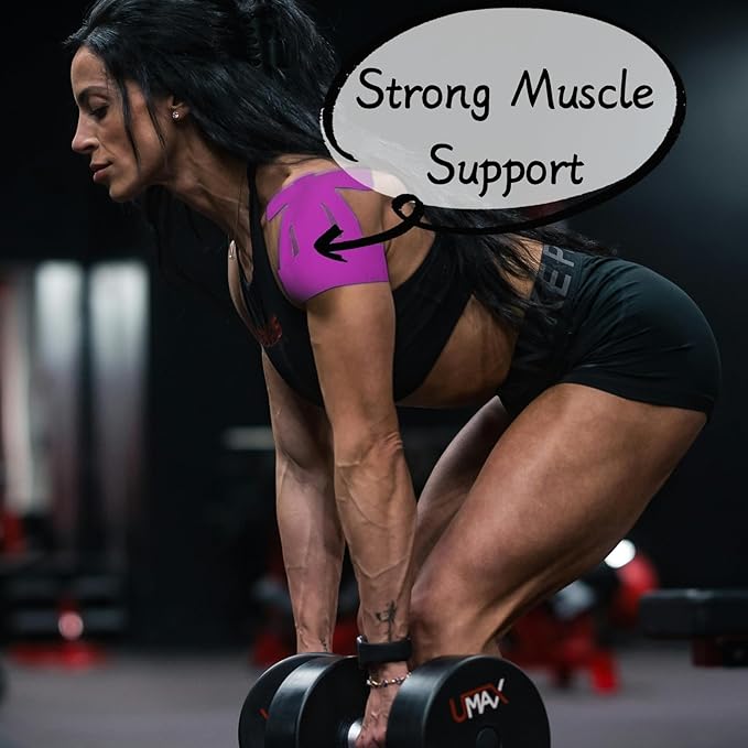 IEADEN Precut Kinesiology Tape for Shoulder, 10 Pcs - Shoulder Support & Stability, Shoulder Pain Relief Athletic Tape - Waterproof & Elastic, Breathable Hypoallergenic Latex-Free Tape, Purple