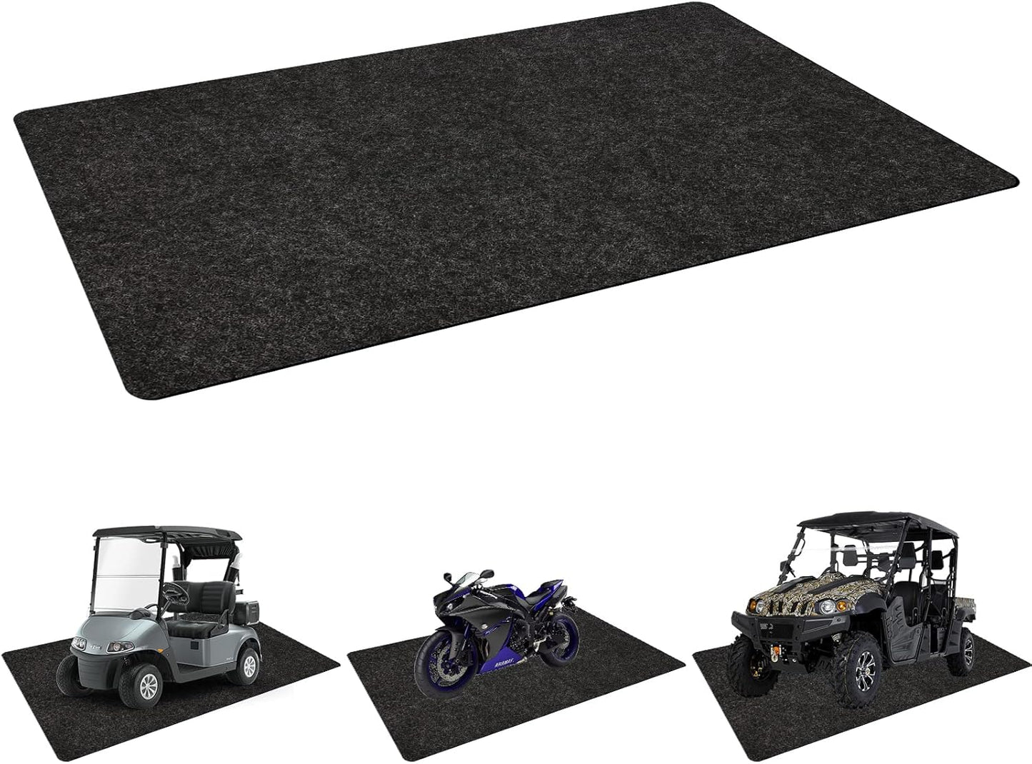 Golf Cart Parking Mat 4.9 ft × 9.1 ft Garage Floor Mat Oil Absorbent Waterproof Rubber Backing Layer Floor Protective Pad from Spills, Drips, Splashes and Stains