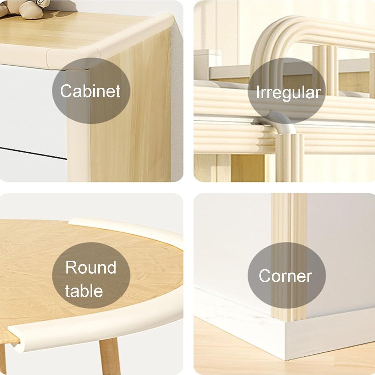 XPLKQXE Sharp Edge Safety Corner Edge Foam Padding, Edge Guards Bumpers Adhesive, Edge Corner Protector Guards for Table Edges & Sharp Corners(White-B,1pcs)