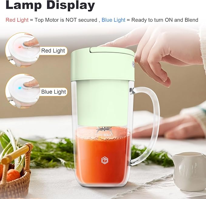 Portable Blender, 10 oz Mini Personal Blender for Smoothies, Fruits, and Veggies with Rechargeable USB, Easy to Clean suitable for Traveling or Camping(Green)