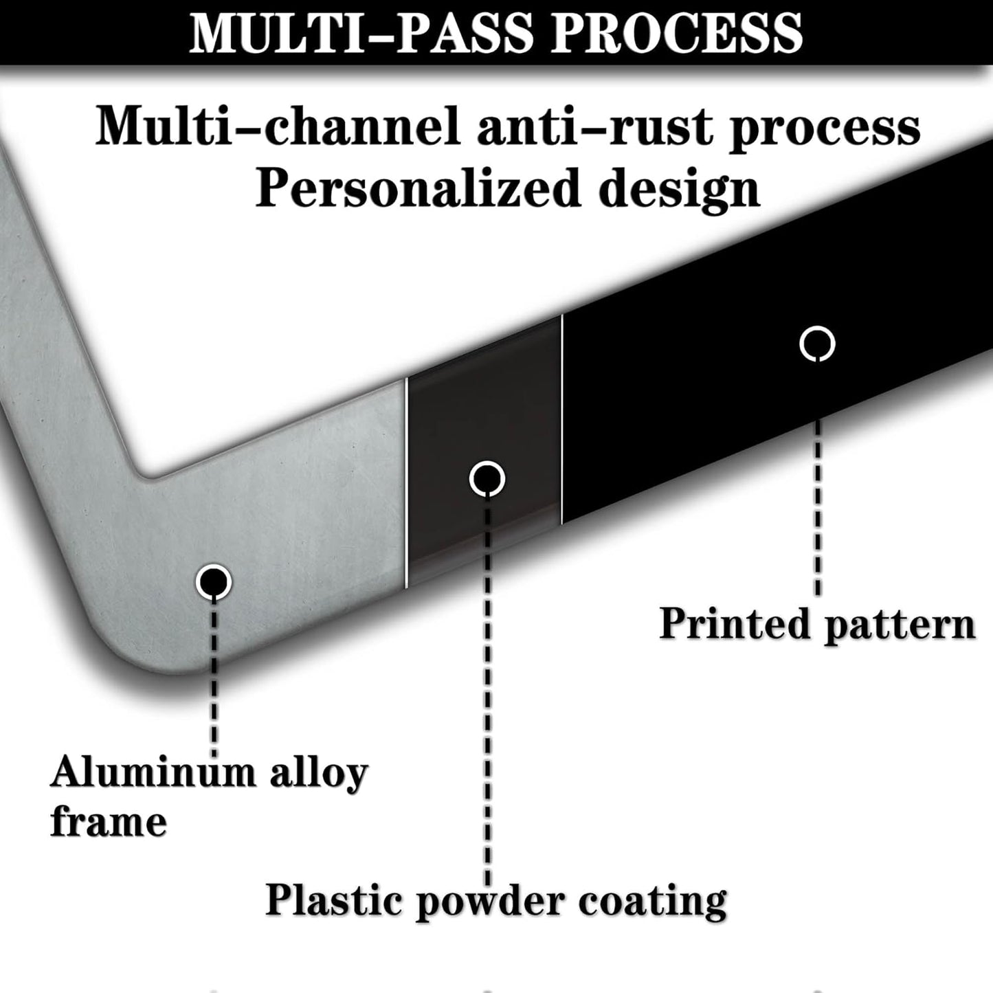 Car Plate Frame Black License Plate Frames Black Cat with Yellow Eyes Lover Universal Aluminum Car Accessory 2 Pack with Screw Covers Set