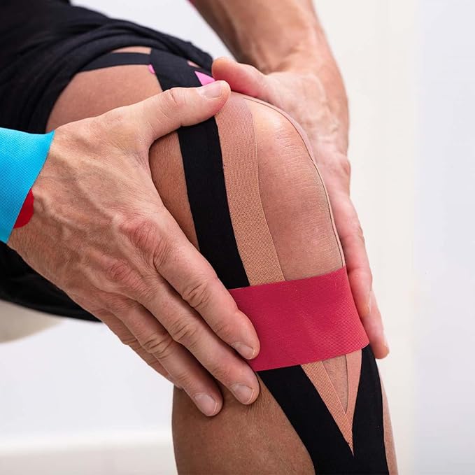 2 Pack Kinesiology Tape, Athletic Tape Supports Protects Muscles, Knees, Shoulders & Plantar Fasciitis, Waterproof & Hypoallergenic Kinesiology Tape (Skin Color)