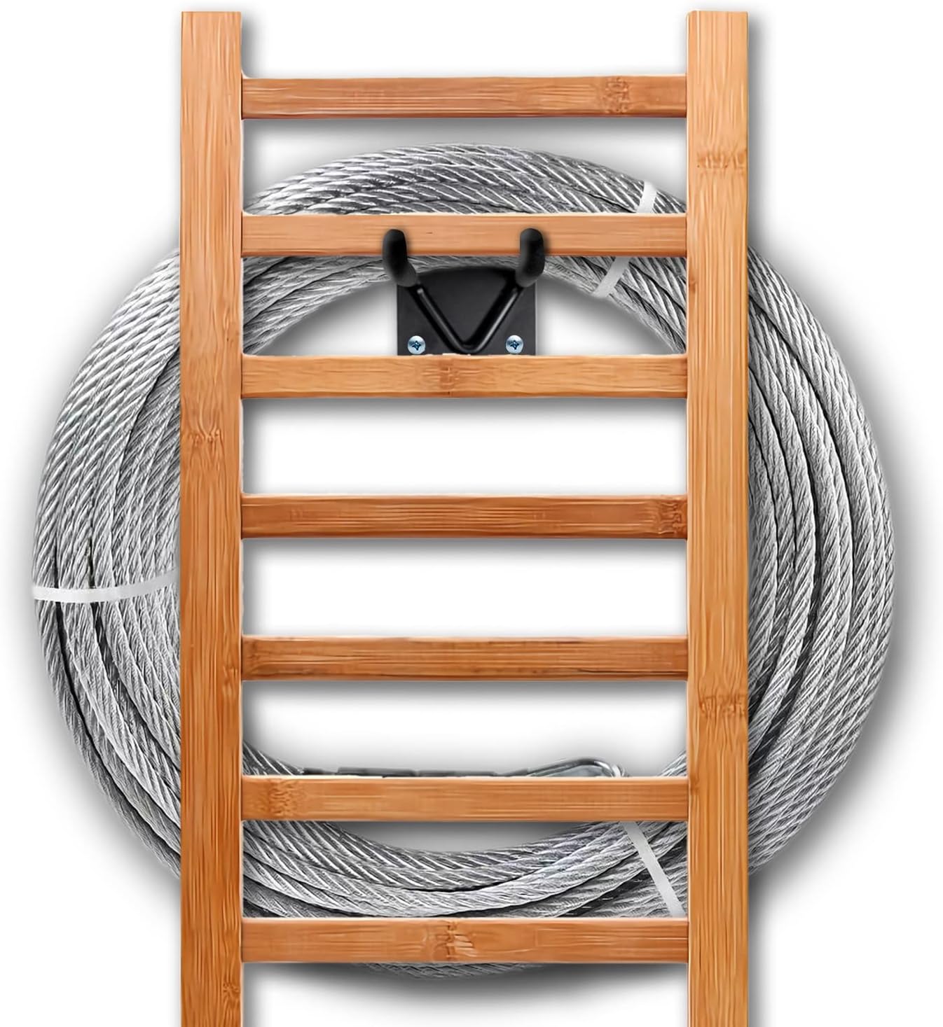 2Pcs Shovel Holder Wall Mount, Ladder Hangers, Rake Racks, Large Garden Tool Hook Organizers, Heavy Duty Garage Utility Hooks for Hanging Yard Tools, Chairs, Bikes and More