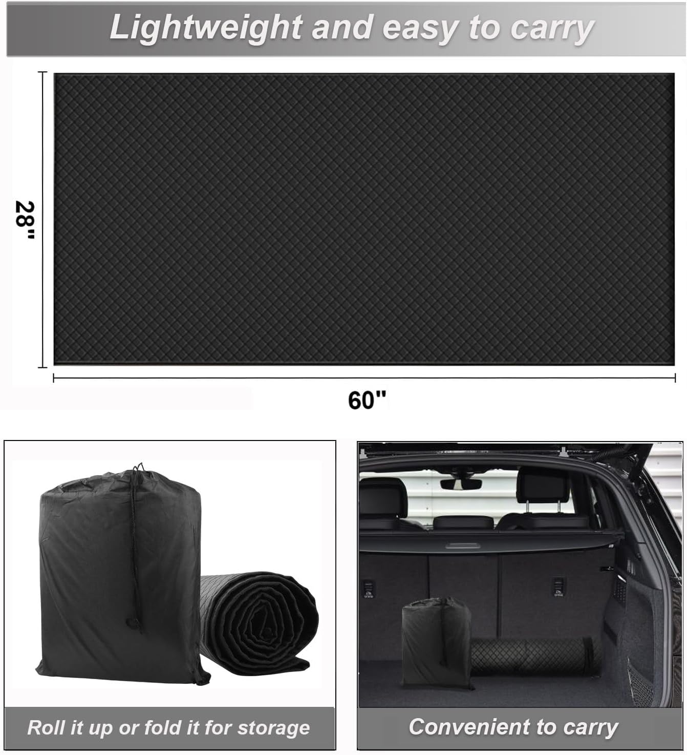 Magical Rolling Creeper Mat,Under Car Repair Mat, 60x28 Inch Portable Creeper Rolling Pad with Storage Bag,Car Repair Garage Mat for Low Clearance, Auto Repairing Tool for Working On The Ground