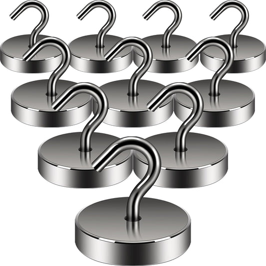 Neosmuk Magnetic Hooks, Cruise Ship Essentials, 100lb+ Heavy Duty Magnetic Hooks for Cruise Cabins, Refrigerator, Grill, Hanging, and Travel | Extra Strong Must-Haves Magnet Hook,Gunmetal Color.